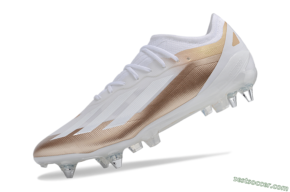 Adidas X Crazyfast.1 SG Low-Tops Soccer Cleats - White/Gold/Silver 5