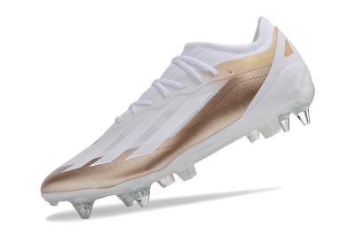Adidas X Crazyfast.1 SG Low-Tops Soccer Cleats - White/Gold/Silver