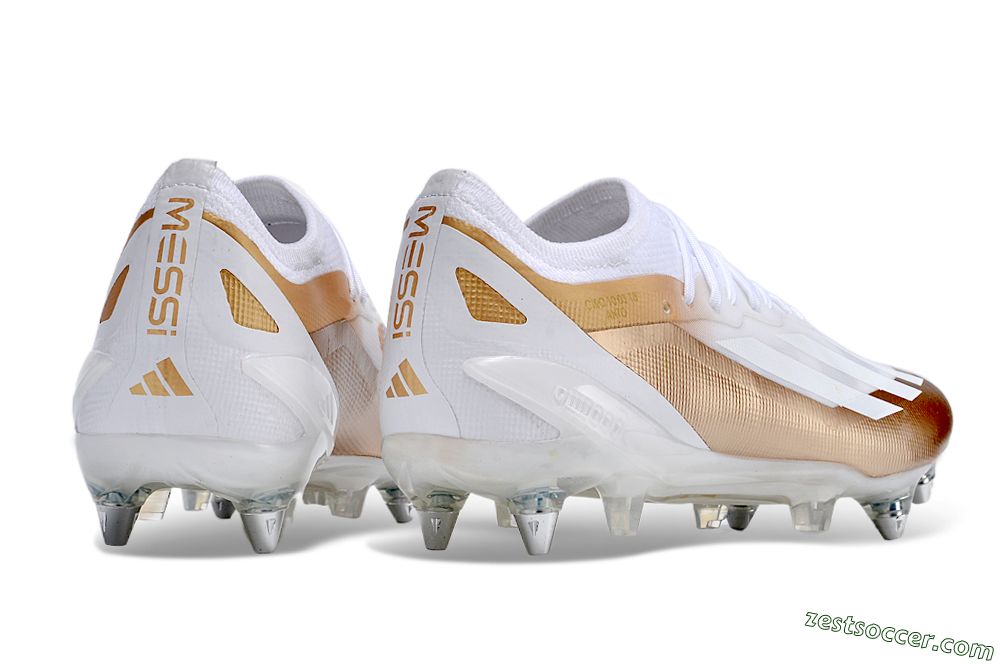 Adidas X Crazyfast.1 SG Low-Tops Soccer Cleats - White/Gold/Silver 6
