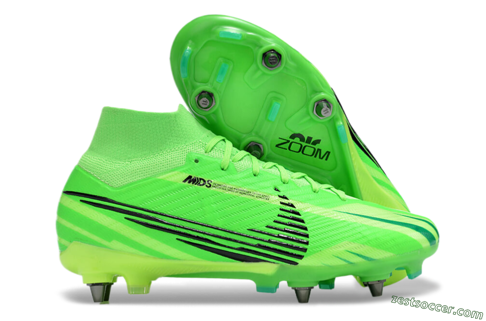 Nike Air Zoom Mercurial Superfly 9 Elite SG High-Tops Soccer Cleats - Green/Black/Yellow 0