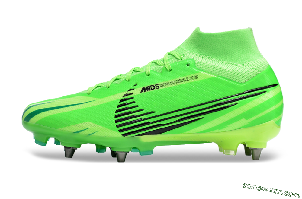 Nike Air Zoom Mercurial Superfly 9 Elite SG High-Tops Soccer Cleats - Green/Black/Yellow 2
