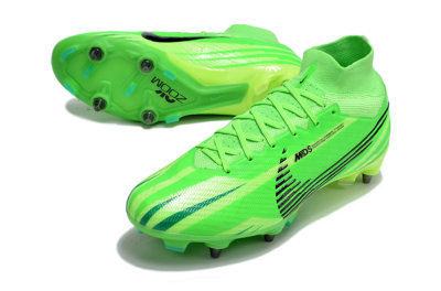 Nike Air Zoom Mercurial Superfly 9 Elite SG High-Tops Soccer Cleats - Green/Black/Yellow