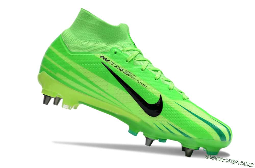 Nike Air Zoom Mercurial Superfly 9 Elite SG High-Tops Soccer Cleats - Green/Black/Yellow 4