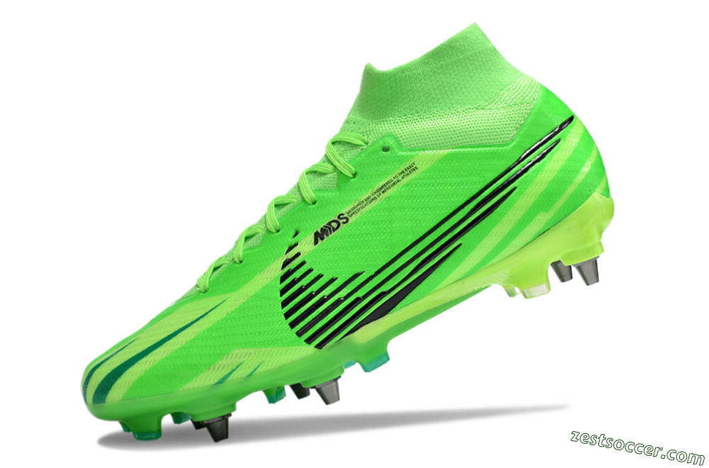 Nike Air Zoom Mercurial Superfly 9 Elite SG High-Tops Soccer Cleats - Green/Black/Yellow 5