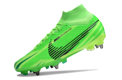 Nike Air Zoom Mercurial Superfly 9 Elite SG High-Tops Soccer Cleats - Green/Black/Yellow