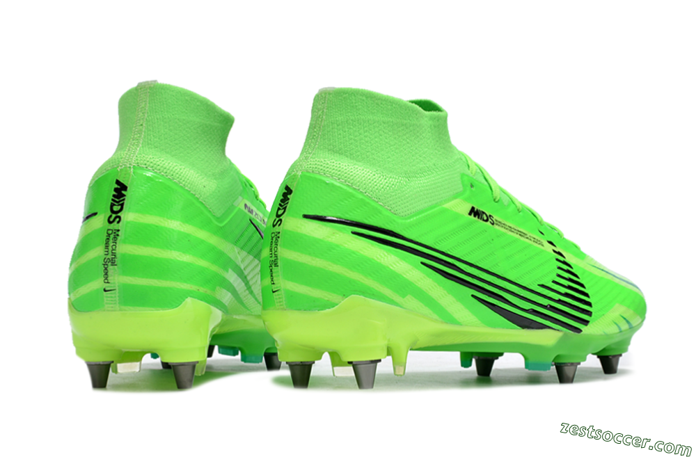 Nike Air Zoom Mercurial Superfly 9 Elite SG High-Tops Soccer Cleats - Green/Black/Yellow 6