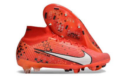 Nike Air Zoom Mercurial Superfly 9 Elite SG High-Tops Soccer Cleats - Red/White/Black