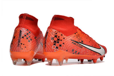 Nike Air Zoom Mercurial Superfly 9 Elite SG High-Tops Soccer Cleats - Red/White/Black