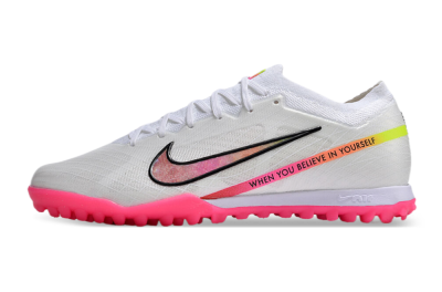 Nike Air Zoom Mercurial Vapor 15 Elite TF Low-Tops Soccer Shoes - White/Pink/Black/Yellow