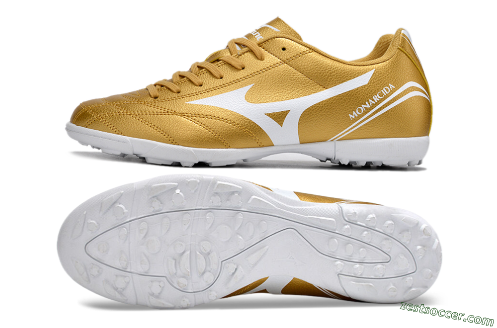 Mizuno Monarcida Neo Ckassic TF Low-Tops Soccer Shoes - Gold/White 1