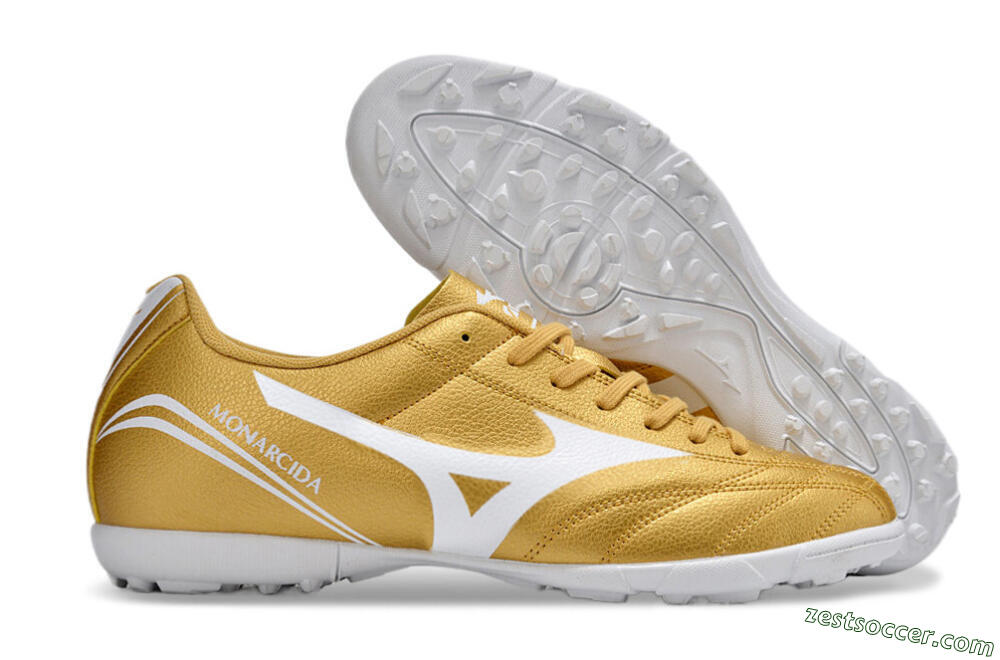 Mizuno Monarcida Neo Ckassic TF Low-Tops Soccer Shoes - Gold/White 0
