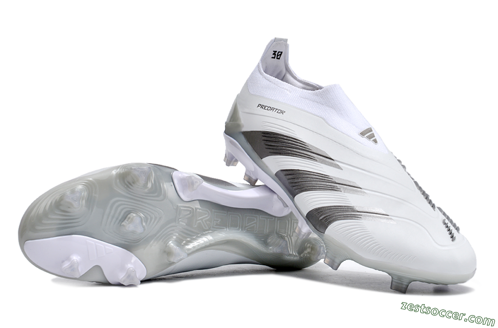 Adidas Predator Accuracy+ FG Low-Tops Soccer Cleats - White/Grey/Silver 1