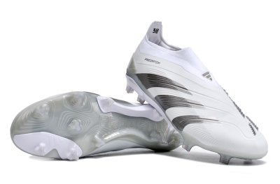 Adidas Predator Accuracy+ FG Low-Tops Soccer Cleats - White/Grey/Silver