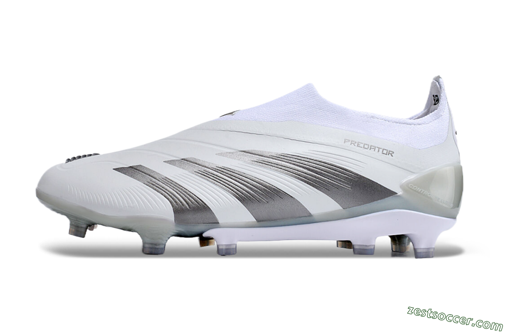 Adidas Predator Accuracy+ FG Low-Tops Soccer Cleats - White/Grey/Silver 2