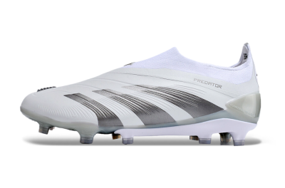 Adidas Predator Accuracy+ FG Low-Tops Soccer Cleats - White/Grey/Silver