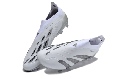 Adidas Predator Accuracy+ FG Low-Tops Soccer Cleats - White/Grey/Silver