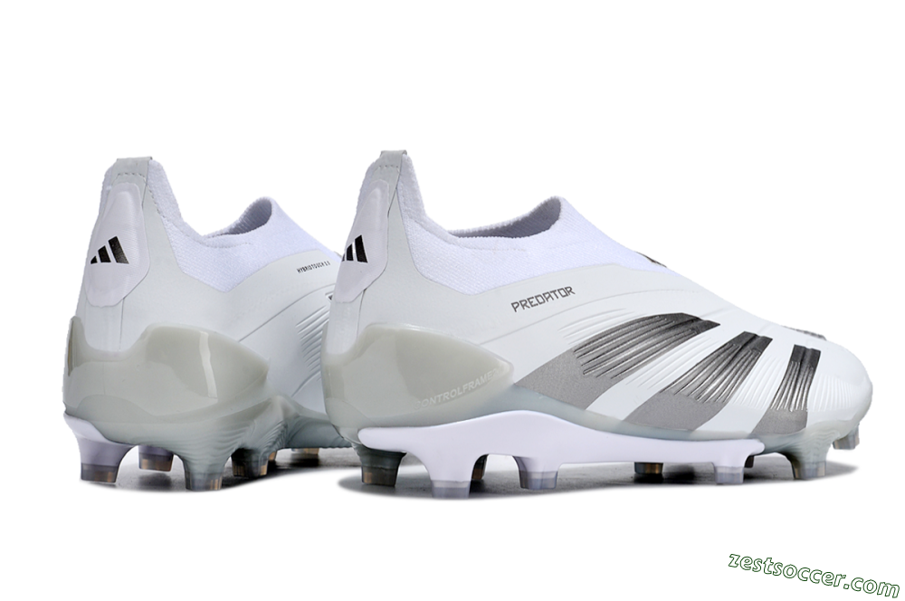 Adidas Predator Accuracy+ FG Low-Tops Soccer Cleats - White/Grey/Silver 6