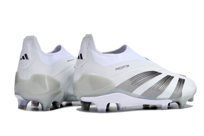 Adidas Predator Accuracy+ FG Low-Tops Soccer Cleats - White/Grey/Silver