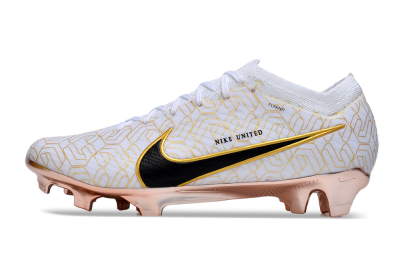 Nike Air Zoom Mercurial Vapor 15 Elite FG Low-Tops Soccer Cleats - White/Gold/Black
