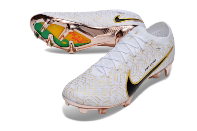 Nike Air Zoom Mercurial Vapor 15 Elite FG Low-Tops Soccer Cleats - White/Gold/Black