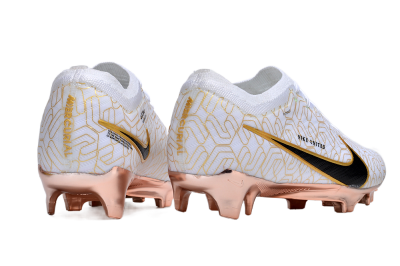 Nike Air Zoom Mercurial Vapor 15 Elite FG Low-Tops Soccer Cleats - White/Gold/Black