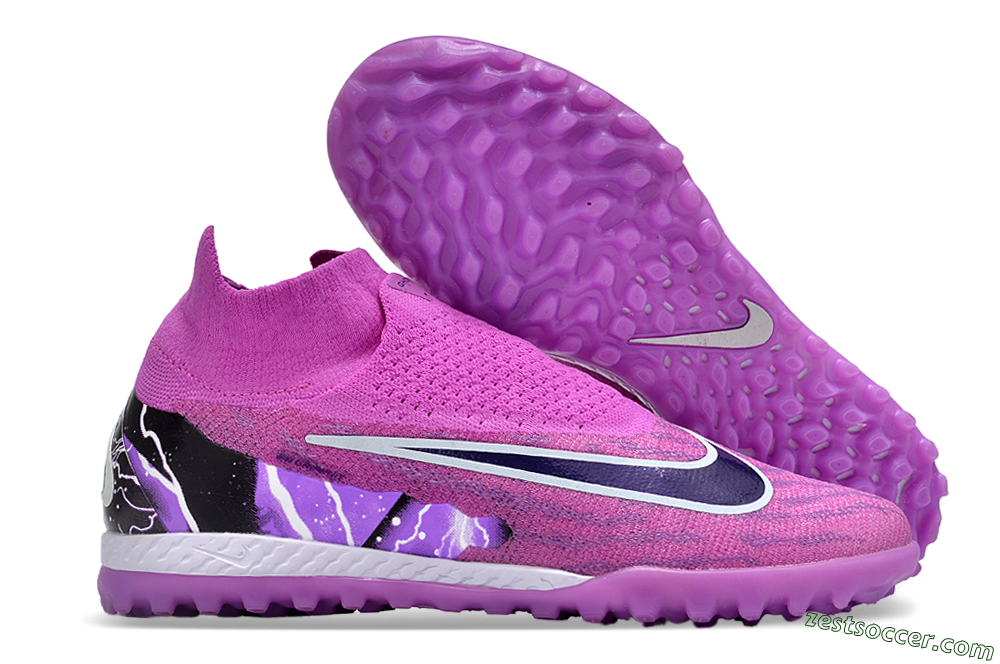 Nike Phantom GX Elite DF Link TF High-Tops Soccer Shoes - Purple/Black/White 0