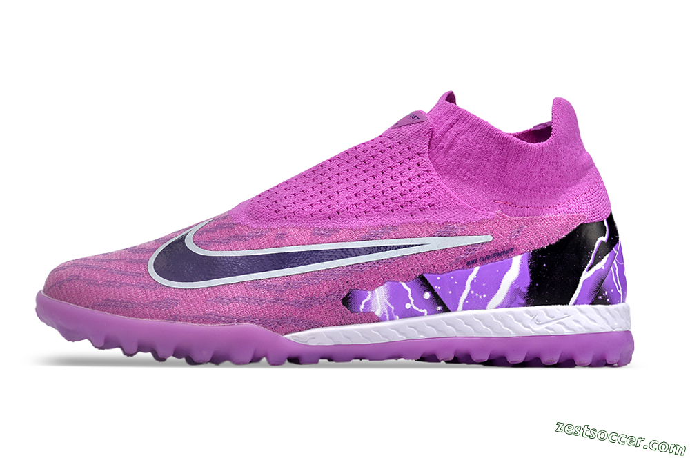 Nike Phantom GX Elite DF Link TF High-Tops Soccer Shoes - Purple/Black/White 2
