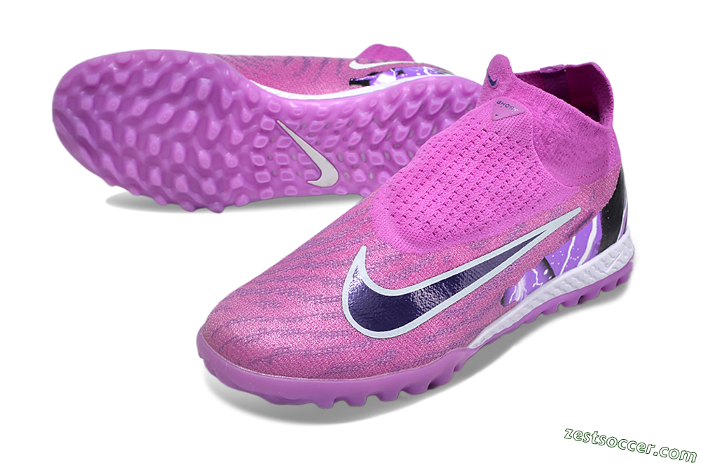 Nike Phantom GX Elite DF Link TF High-Tops Soccer Shoes - Purple/Black/White 3