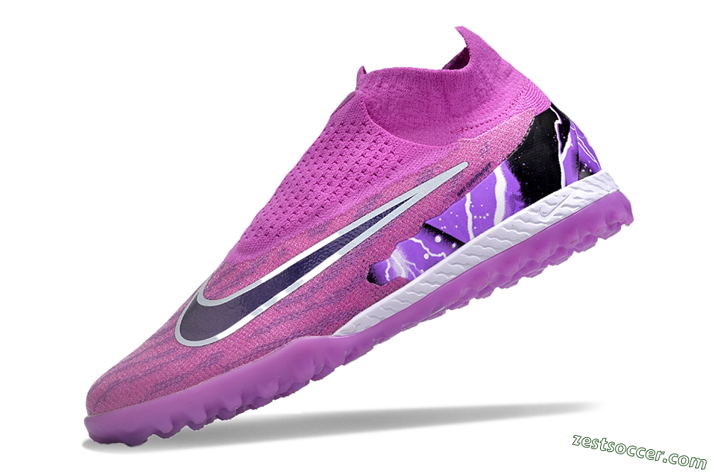 Nike Phantom GX Elite DF Link TF High-Tops Soccer Shoes - Purple/Black/White 5