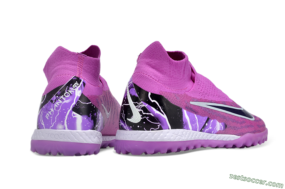 Nike Phantom GX Elite DF Link TF High-Tops Soccer Shoes - Purple/Black/White 6