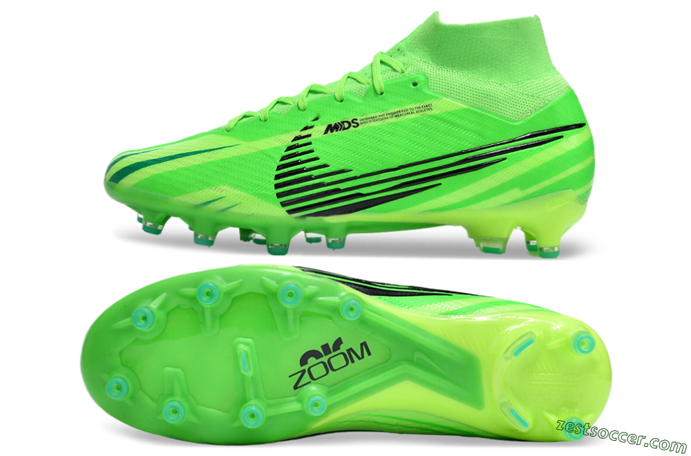 Nike Air Zoom Mercurial Superfly 9 Elite AG High-Tops Soccer Cleats - Green/Black 1