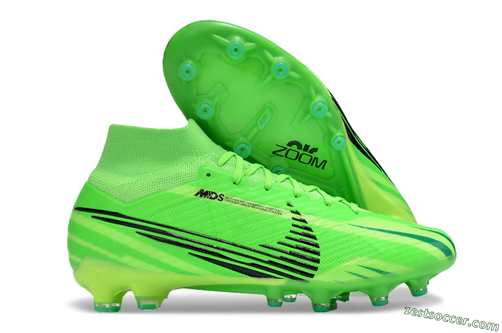 Nike Air Zoom Mercurial Superfly 9 Elite AG High-Tops Soccer Cleats - Green/Black 0