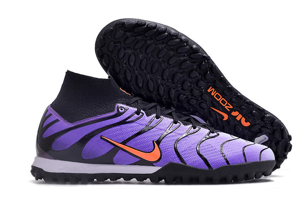 Nike Air Zoom Mercurial Superfly 9 Elite TF High-Tops Soccer Shoes - Purple/Black/Orange 0