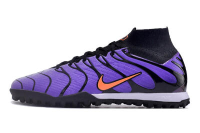 Nike Air Zoom Mercurial Superfly 9 Elite TF High-Tops Soccer Shoes - Purple/Black/Orange
