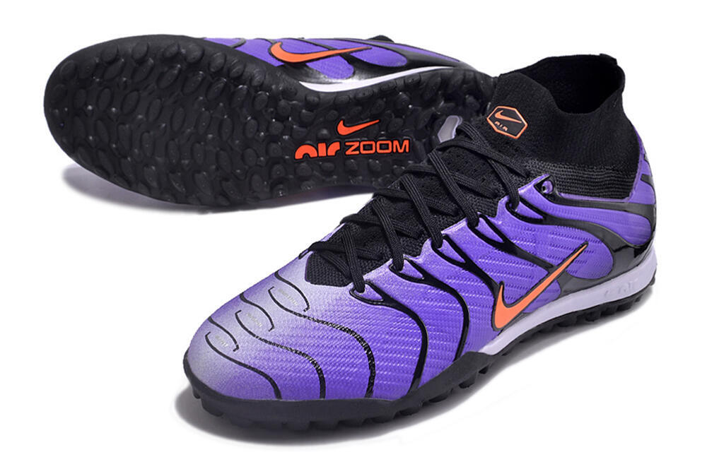 Nike Air Zoom Mercurial Superfly 9 Elite TF High-Tops Soccer Shoes - Purple/Black/Orange 3