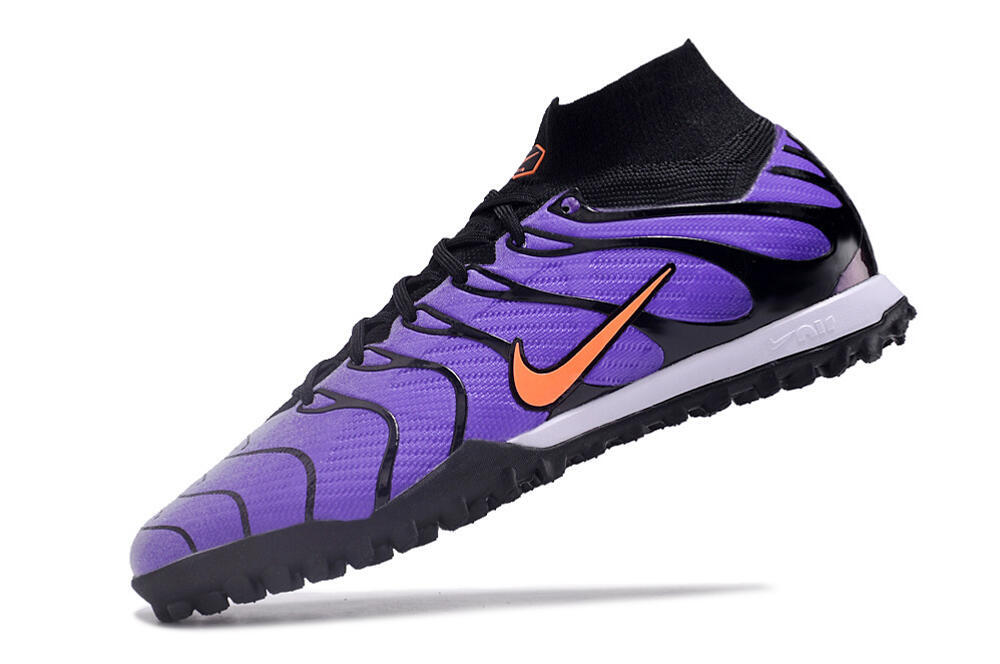 Nike Air Zoom Mercurial Superfly 9 Elite TF High-Tops Soccer Shoes - Purple/Black/Orange 5