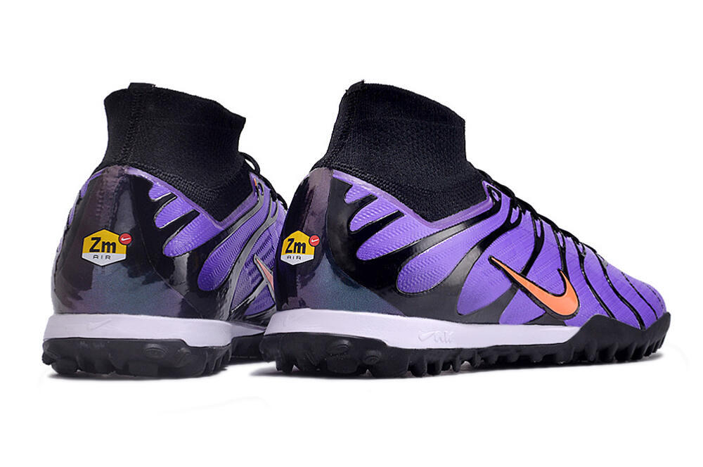 Nike Air Zoom Mercurial Superfly 9 Elite TF High-Tops Soccer Shoes - Purple/Black/Orange 6