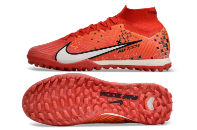 Nike Air Zoom Mercurial Superfly 9 Elite TF High-Tops Soccer Shoes - Red/White/Black