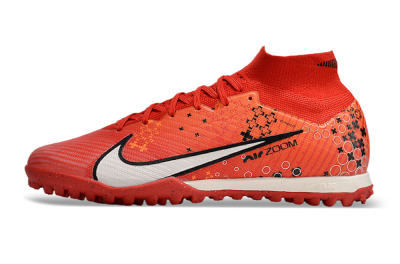 Nike Air Zoom Mercurial Superfly 9 Elite TF High-Tops Soccer Shoes - Red/White/Black