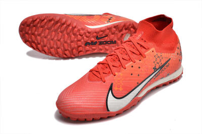 Nike Air Zoom Mercurial Superfly 9 Elite TF High-Tops Soccer Shoes - Red/White/Black