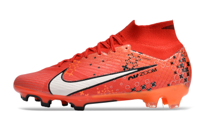 Nike Air Zoom Mercurial Superfly 9 Elite FG High-Tops Soccer Cleats - Orange/White/Black