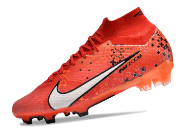 Nike Air Zoom Mercurial Superfly 9 Elite FG High-Tops Soccer Cleats - Orange/White/Black