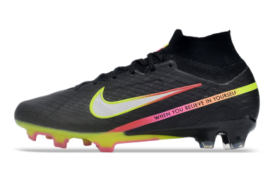 Nike Air Zoom Mercurial Superfly 9 Elite FG High-Tops Soccer Cleats - Black/Silver/Green/Red