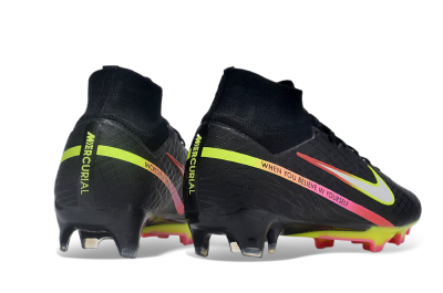 Nike Air Zoom Mercurial Superfly 9 Elite FG High-Tops Soccer Cleats - Black/Silver/Green/Red