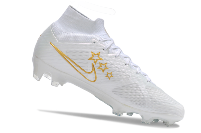 Nike Air Zoom Mercurial Superfly 9 Elite FG High-Tops Soccer Cleats - White/Blue/Gold