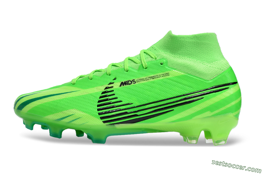 Nike Air Zoom Mercurial Superfly 9 Elite FG High-Tops Soccer Cleats - Green/Black 2