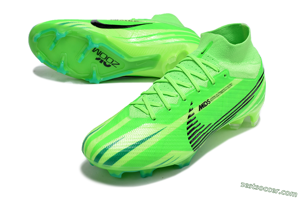 Nike Air Zoom Mercurial Superfly 9 Elite FG High-Tops Soccer Cleats - Green/Black 3