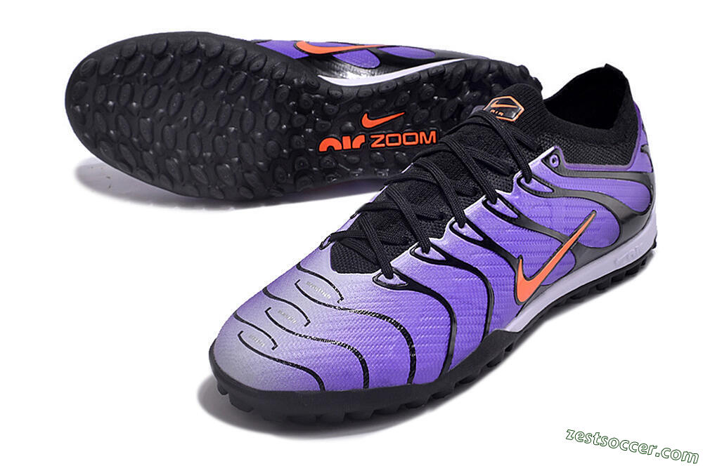 Nike Air Zoom Mercurial Vapor 15 Elite TF Low-Tops Soccer Shoes - Purple/Black/Orange 3