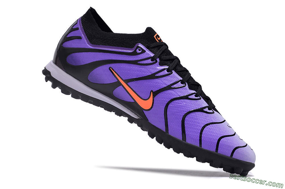 Nike Air Zoom Mercurial Vapor 15 Elite TF Low-Tops Soccer Shoes - Purple/Black/Orange 4