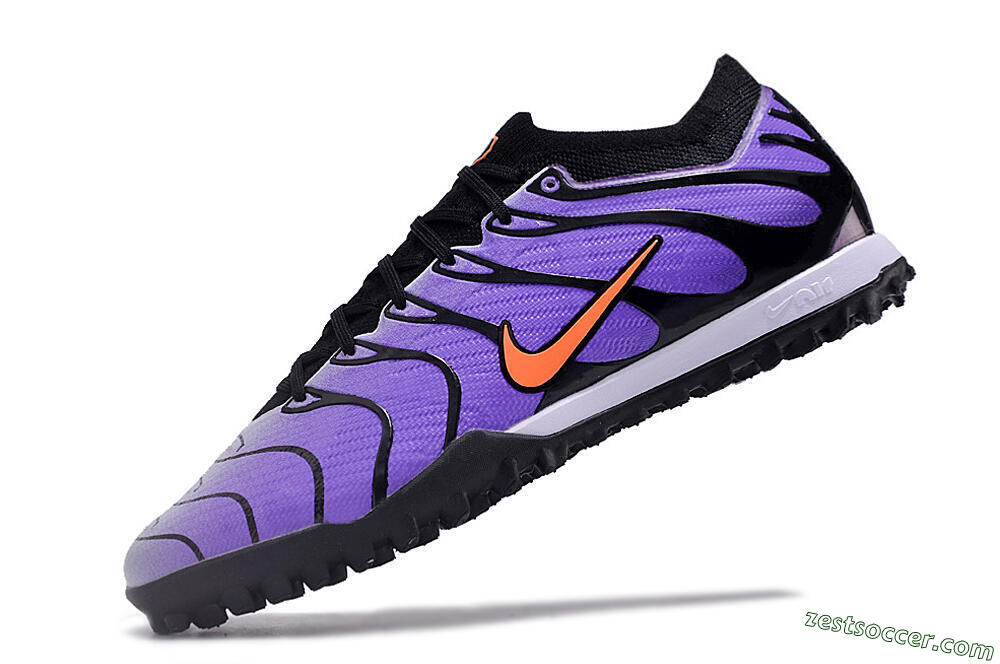 Nike Air Zoom Mercurial Vapor 15 Elite TF Low-Tops Soccer Shoes - Purple/Black/Orange 5